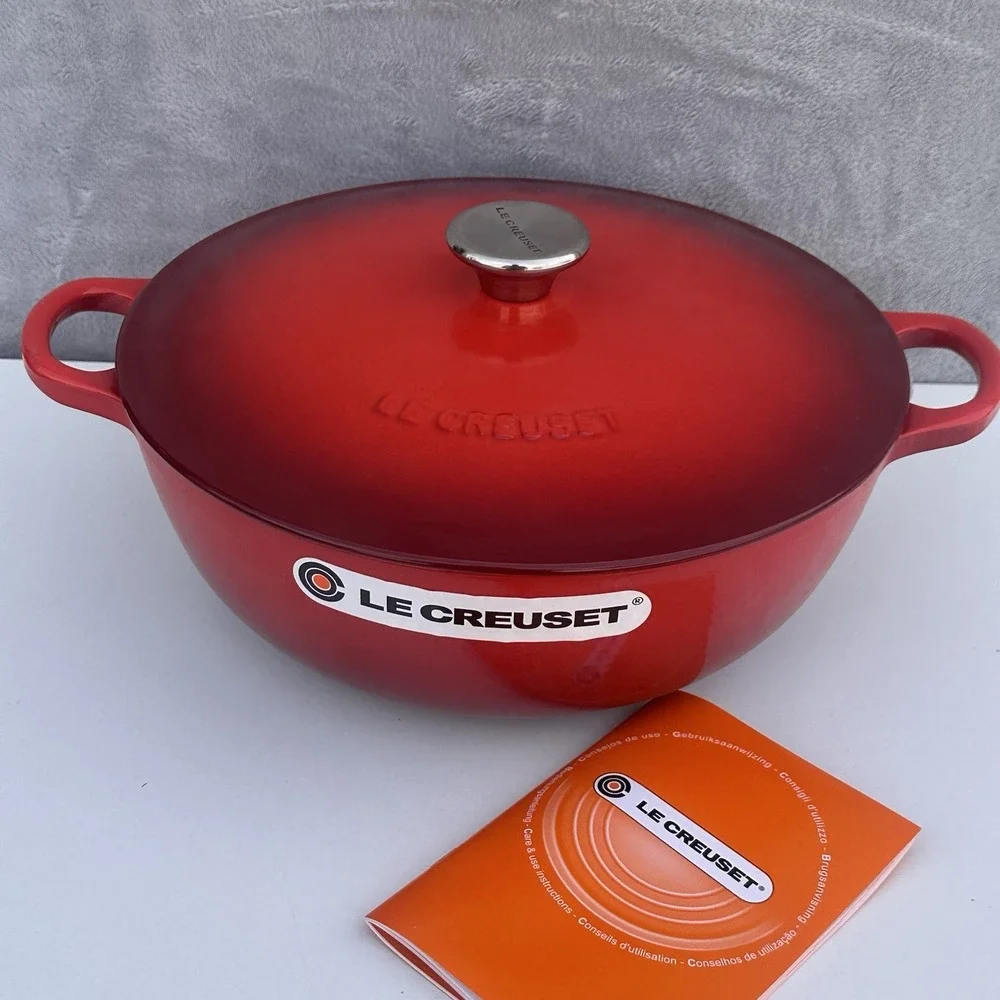 Le Creuset Cherry Red 4.1 L 4.1/4 Qt Dutch Oven Soup Pot Made In France